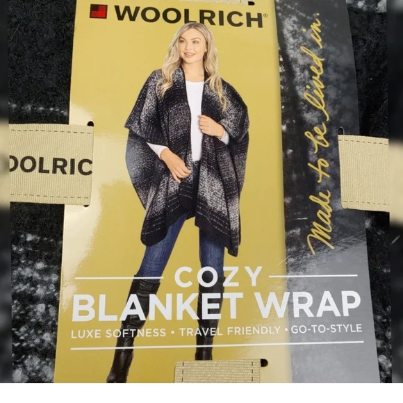 NWT Woolrich Womens Brushed Luxe Softness One Size Cozy Blanket Wrap MSRP $60 - Picture 5 of 10